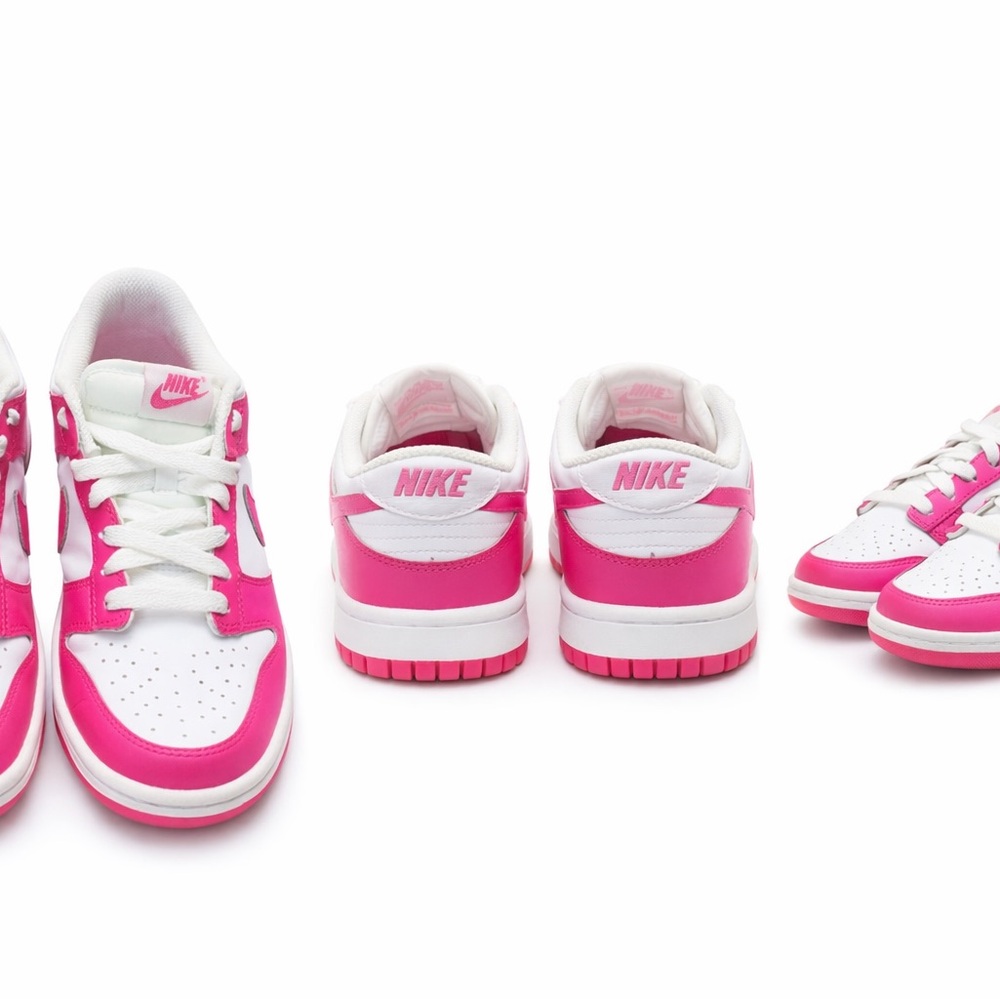 Nike Dunk Low Sneakers - White & Pink